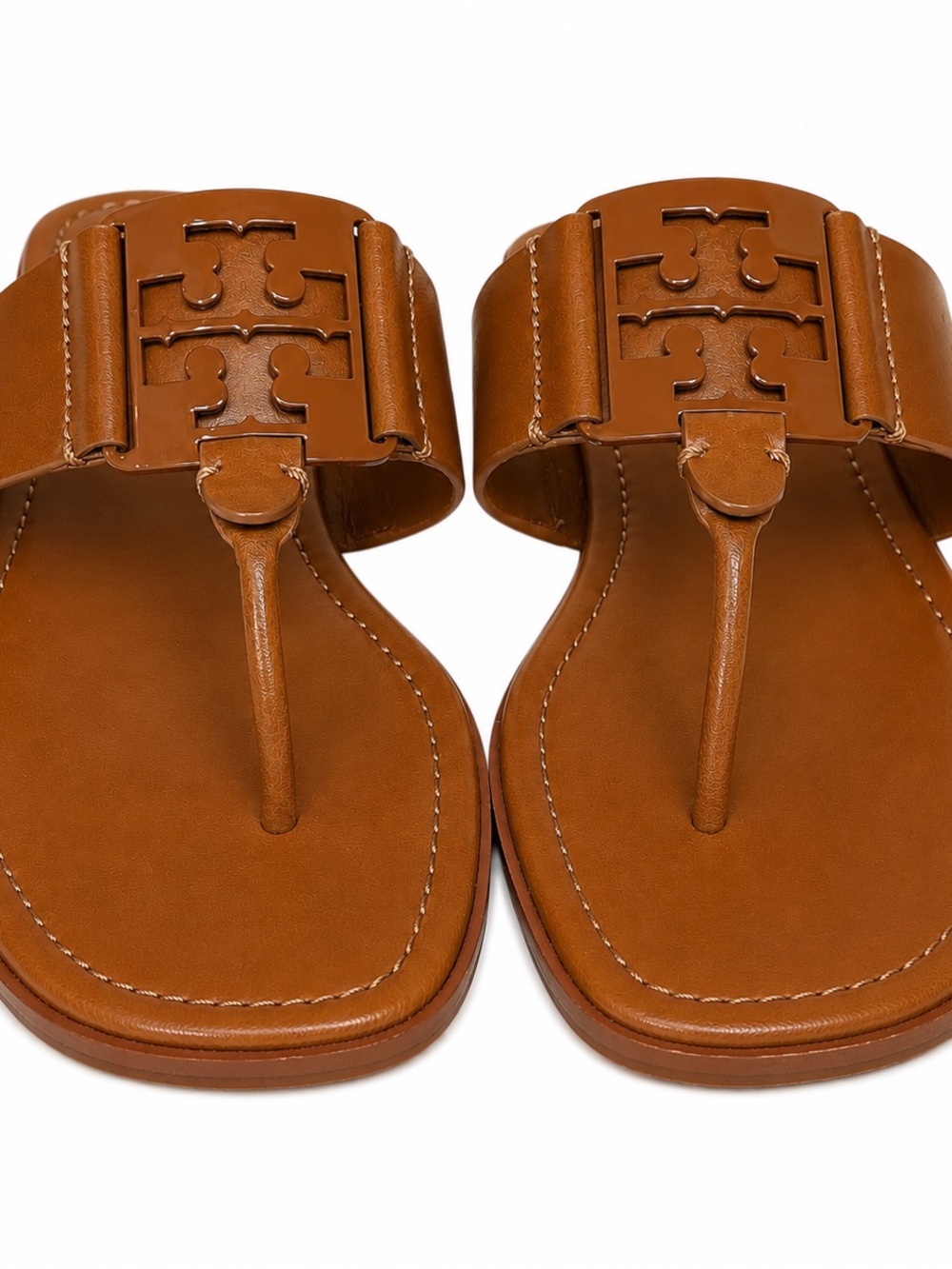 NEW Tory Burch Georgia Sandals Bourbon Calf Leather 157449 Size 8 - Picture 4 of 8